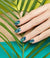 spring nail art design in beautiful blue and green space out