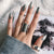 grey marble nails and grey chrome nails nail art design