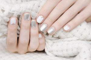 Silver White Nails